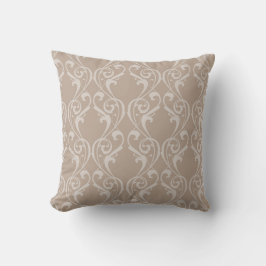 Almohada elegante de diseño damasco en taupe 4
