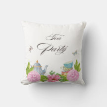 Almohada elegante de fiesta de té floral