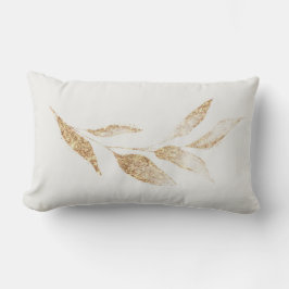 Almohada elegante de hoja botánica de oro cepillad