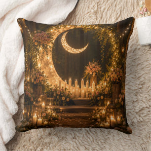 Almohada elegante de luna creciente en el cielo n