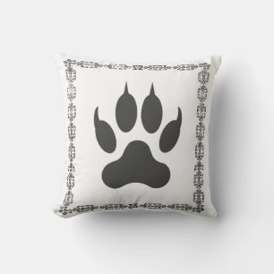 Almohada elegante de marco de pata de animal blanc