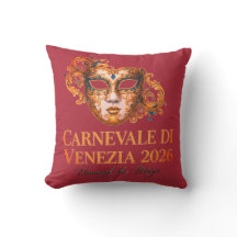Almohada Elegante de Máscara Veneciana