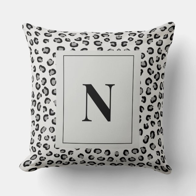 Almohada elegante de monograma con estampado de le (Anverso)