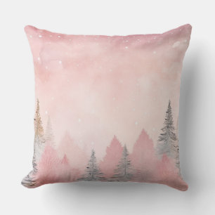 Almohada elegante de Navidad de color púrpura