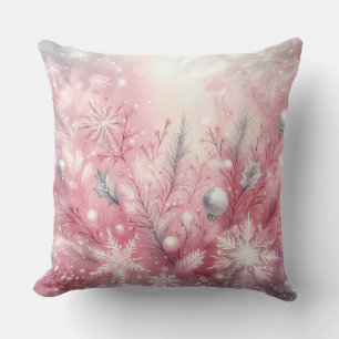 Almohada elegante de Navidad de color púrpura para