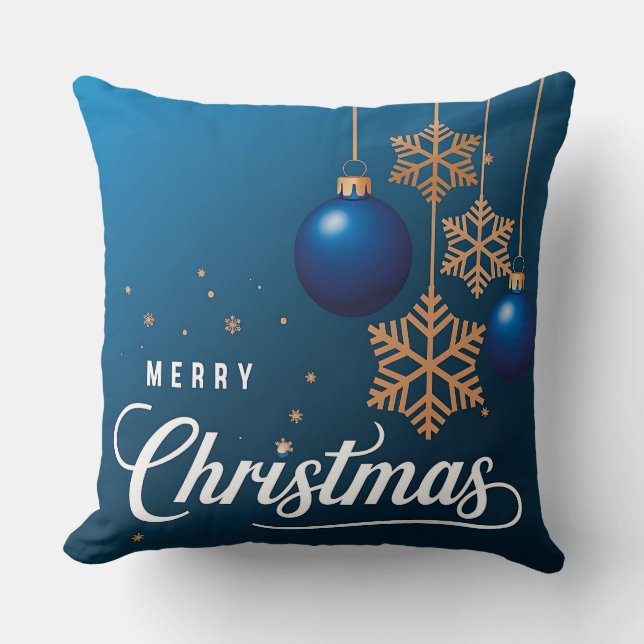 Almohada elegante de Navidad - Festejo de rojo y d (Anverso)