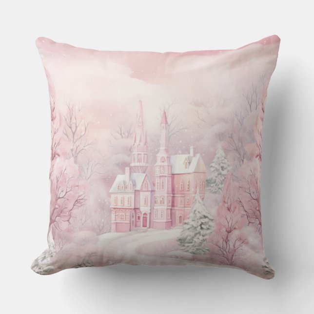 Almohada elegante de Navidad morada  (Anverso)