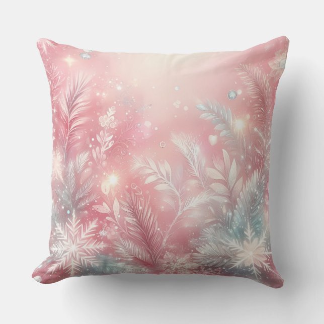 Almohada elegante de Navidad morada para tirar (Anverso)