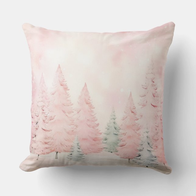 Almohada elegante de Navidad morada para tirar (Anverso)