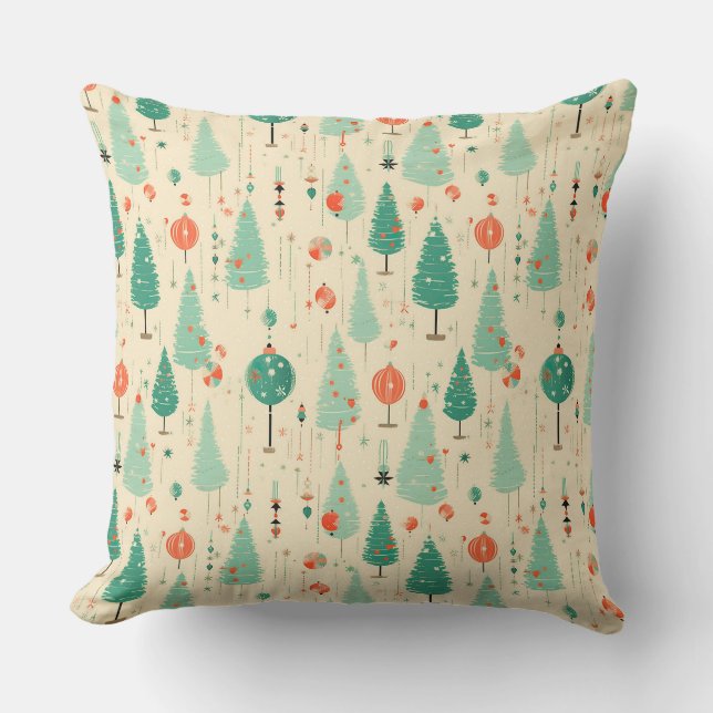 Almohada elegante de Navidad - Rojo y dorado (Anverso)