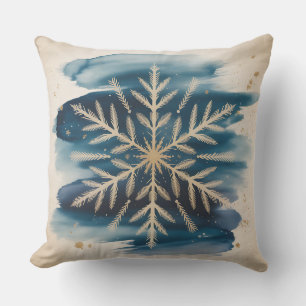 Almohada elegante de Navidad – Rojo y dorado festi