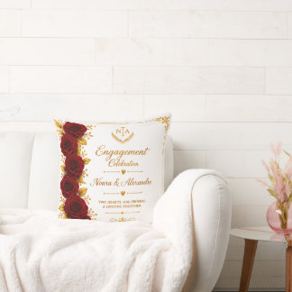 Almohada elegante de rosa borgoña