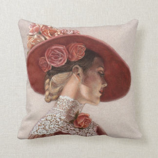 Almohada elegante de señora Art Floral Roses Hat