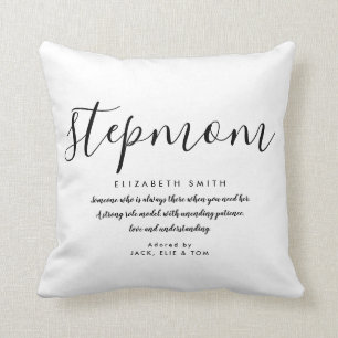 Almohada Elegante de Tirar de Blanco y Negro con C