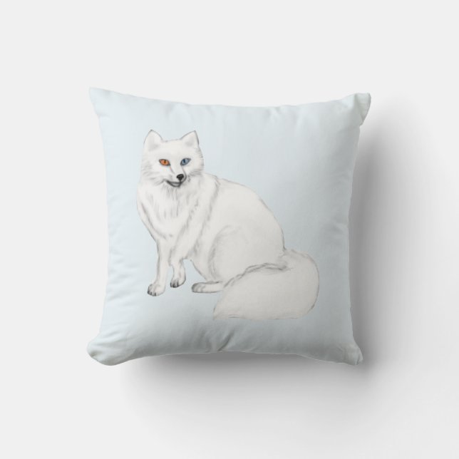 Almohada elegante de zorro ártico con patrón de co (Anverso)