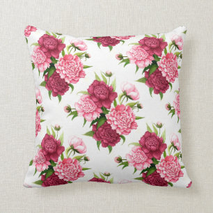 Almohada elegante del acento de los Peonies del