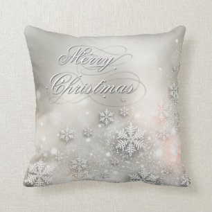 Almohada elegante del copo de nieve del día de