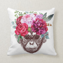Almohada elegante del mono (blanca)