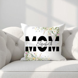 Almohada elegante floral personalizada MOM