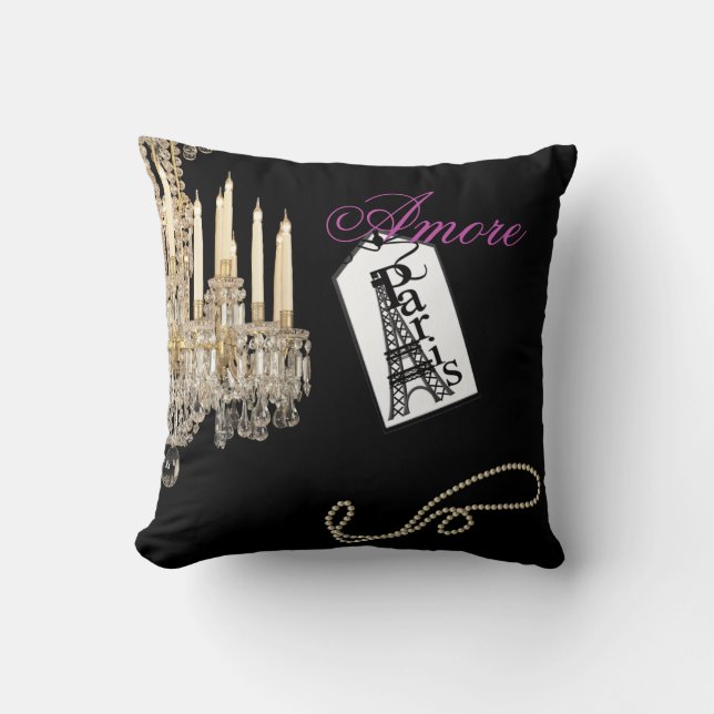 Almohada ELEGANTE francesa del TEMA de PARÍS (Anverso)
