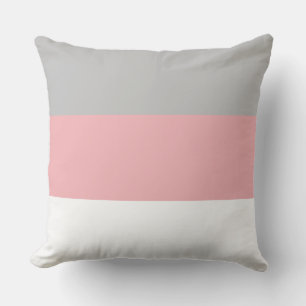 Almohada elegante gris rosa y blanca