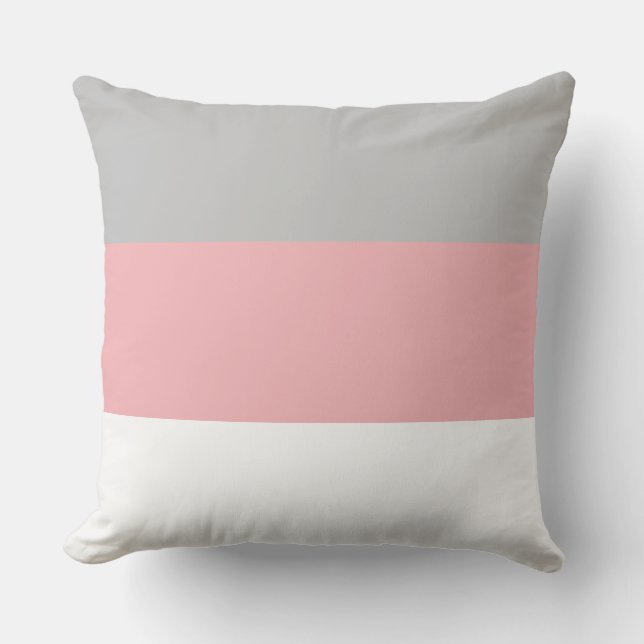 Almohada elegante gris rosa y blanca (Anverso)