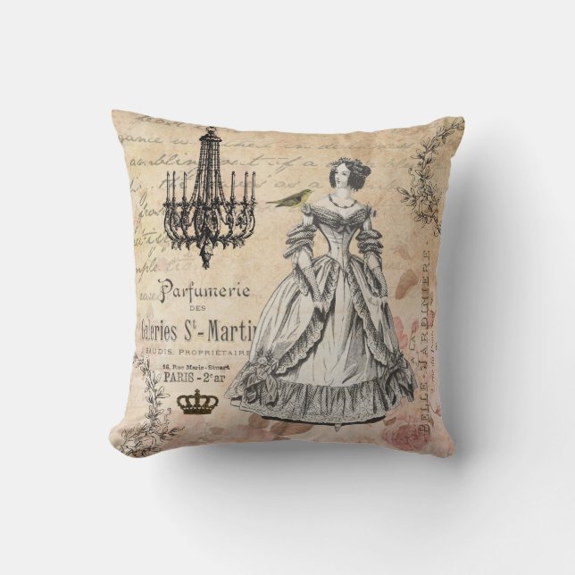Almohada elegante lamentable de la señora francesa (Anverso)