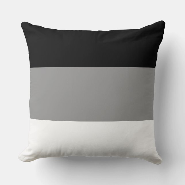 Almohada elegante negra gris y blanca (Anverso)
