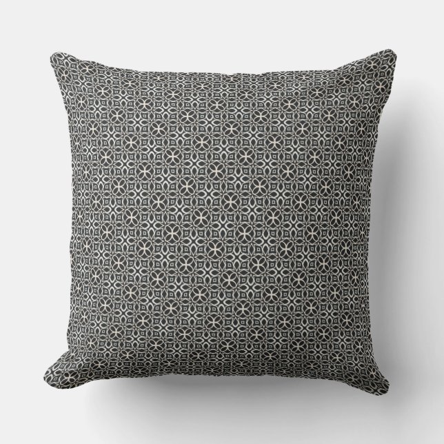 Almohada elegante patron blanco y negro (Anverso)