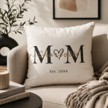 Almohada elegante personalizada con nombre de mamá