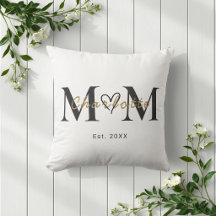 Almohada elegante personalizada con nombre de mamá