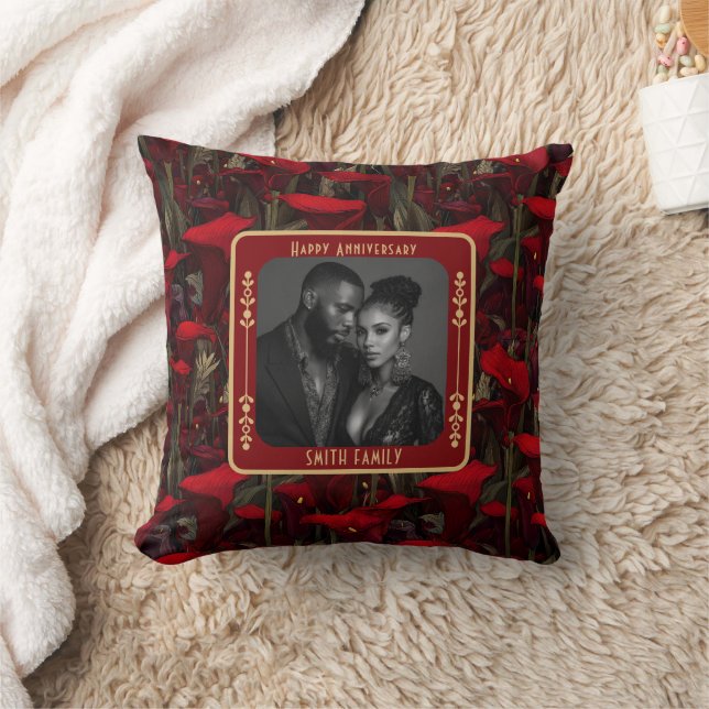 Almohada elegante sentimental del 25 aniversario  (Manta)