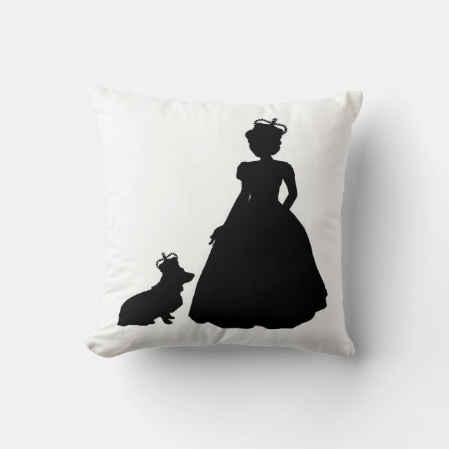 Almohada Elizabeth II de la silueta de la reina y (Anverso)
