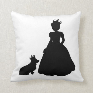 Almohada Elizabeth II de la silueta de la reina y