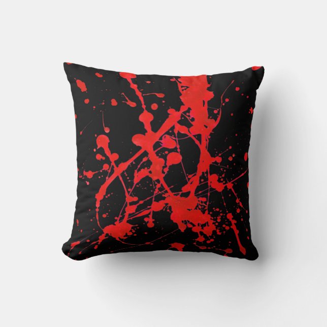Almohada en estilo rociado black&red extracto (Anverso)