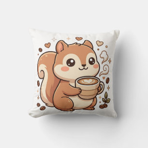 Almohada en forma de corazón con café latte y ardi
