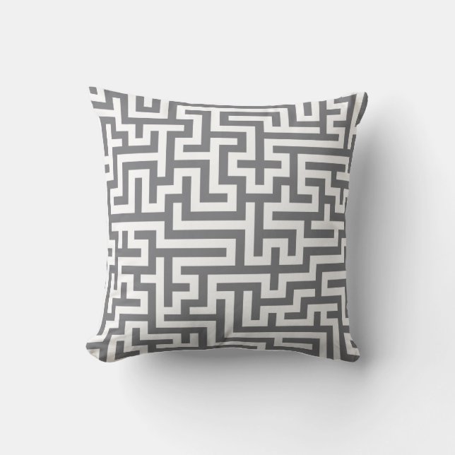 Almohada en modelo gris del laberinto (Anverso)