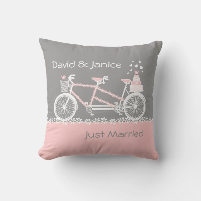 Almohada en tándem del recuerdo de la boda de la (Anverso)