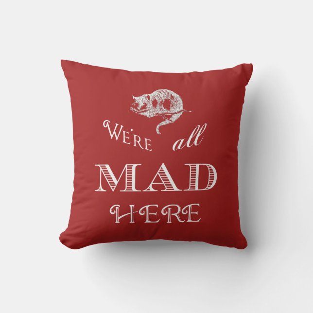 Almohada enojada del gato de Cheshire (Anverso)