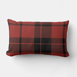 Almohada enojada del rojo de la tela escocesa