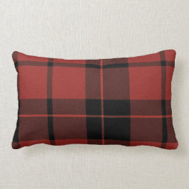 Almohada enojada del rojo de la tela escocesa