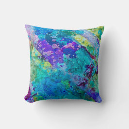 Almohada enrrollada abstracta azul y púrpura