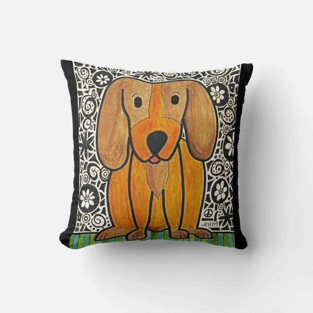 Almohada enrrollada del arte del perrito (Anverso)