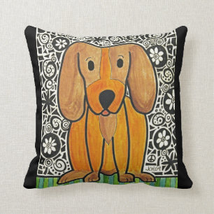 Almohada enrrollada del arte del perrito