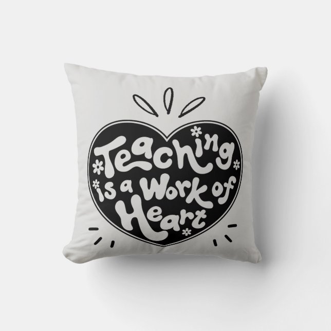 Almohada Enseñar es una Labor del Corazón (Anverso)