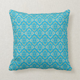 Almohada entonada de oro verde azulada del damasco