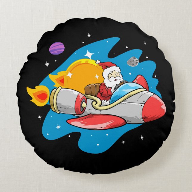 Almohada espacial Santa Round (Anverso)
