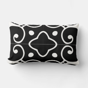 almohada española blanco y negro de la teja