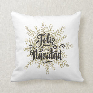Almohada española del navidad del copo de nieve d