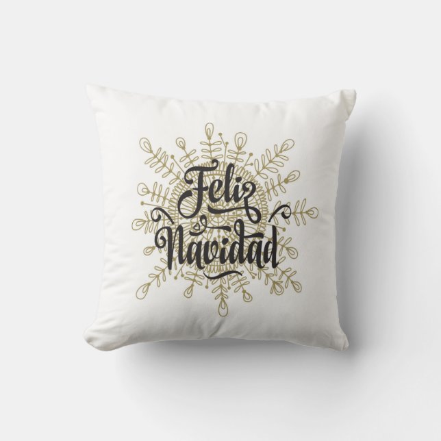 Almohada española del navidad del copo de nieve de (Anverso)